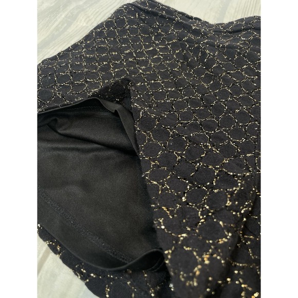 BEBOP Y2K Black Gold Woven Spandex Hot Shorts Woman's Size L Elastic Waist - Picture 5 of 13